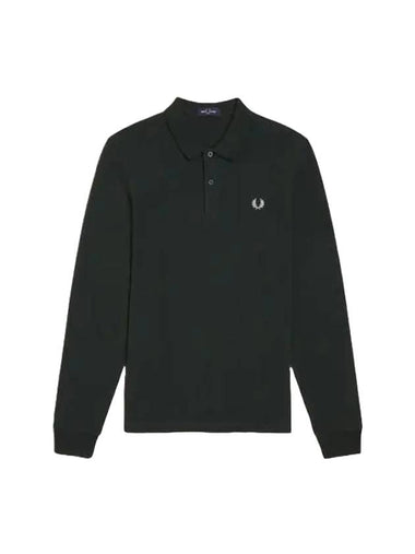 Logo Pique Long Sleeve Polo Shirt Green - FRED PERRY - BALAAN 1