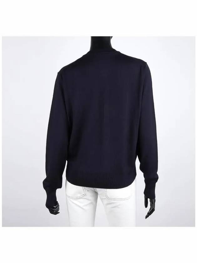 De Coeur Crew Neck Cardigan Navy - AMI - BALAAN 5