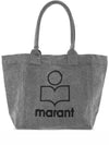 Yenky Embroidered Logo Small Tote Bag Grey - ISABEL MARANT - BALAAN 2