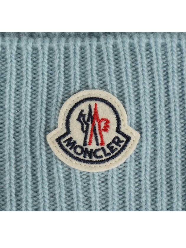 3B00054 M1900 709 Logo Patch Cashmere Wool Beanie Mint Hat TJ - MONCLER - BALAAN 6