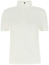 WHITE White stretch viscose blend polo shirt DF7563 70V - LACOSTE - BALAAN 1