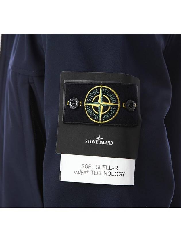 Soft Shell Brushed Lining Zip Up Hoodie Navy - STONE ISLAND - BALAAN 8