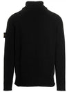 Logo Wappen Patch Cotton Turtleneck Black - STONE ISLAND - BALAAN 3