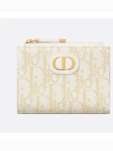 30 Montaigne Dahlia Wallet Gold Tone Jacquard S2197UNRG M01E - DIOR - BALAAN 1