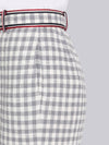 Gingham Stripe Trim High Waisted Shorts Medium Grey - THOM BROWNE - BALAAN 5