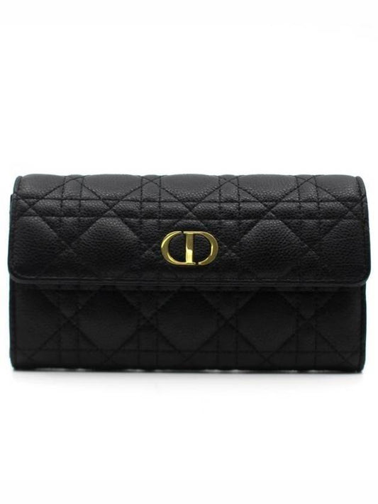 Caro Orchid Long Wallet Black - DIOR - BALAAN 1