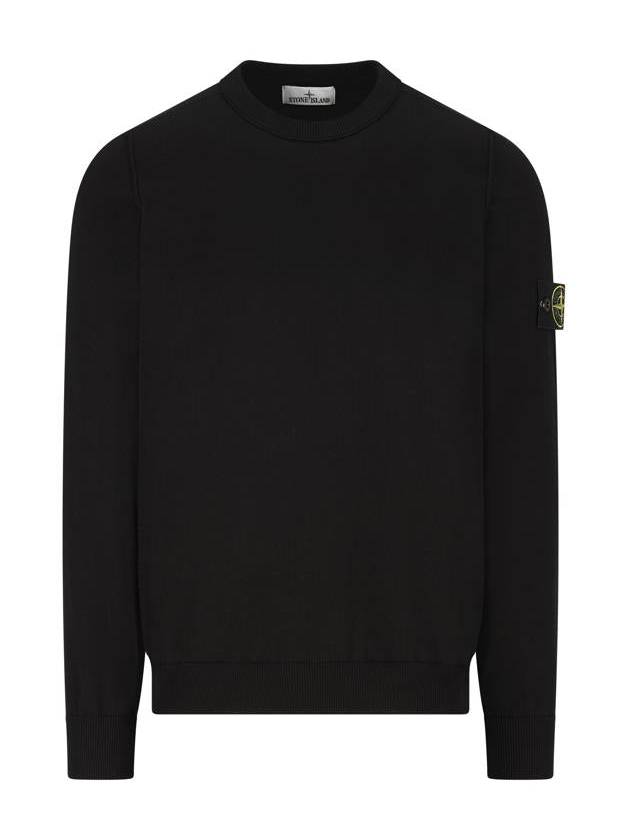 5100053 Soft Organic Cotton Small Roll Details Crewneck Sweatshirt Black - STONE ISLAND - BALAAN 2