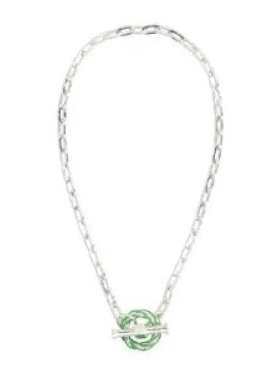 Filler Chain Necklace Green Silver - BOTTEGA VENETA - BALAAN 2