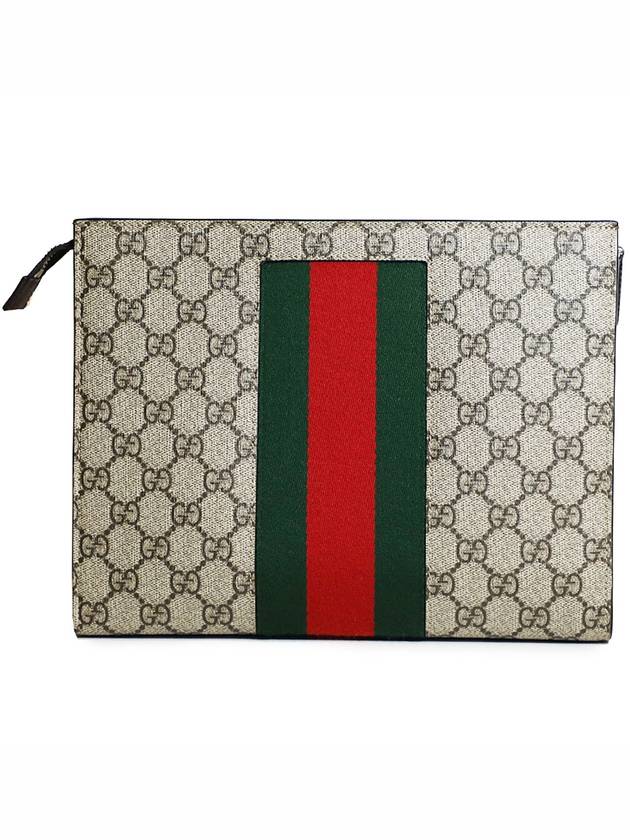 Gucci 475316 GG Supreme Canvas Web Clutch - GUCCI - BALAAN 4