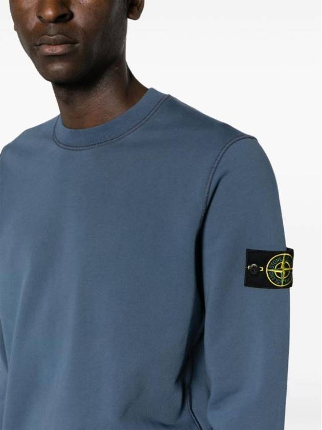 Wappen Patch Garment Dyed Sweatshirt Avio Blue - STONE ISLAND - BALAAN 5