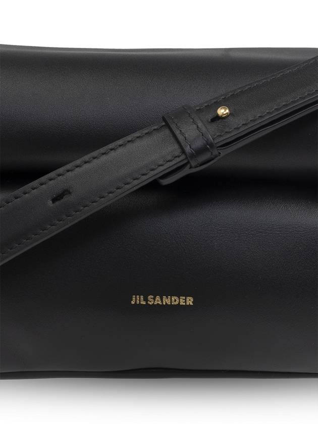 Rollup Leather Small Shoulder Bag Black - JIL SANDER - BALAAN 7