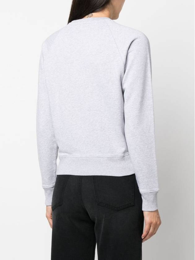 Campus Fox Print Cotton Sweatshirt Light Grey Melange - MAISON KITSUNE - BALAAN 3