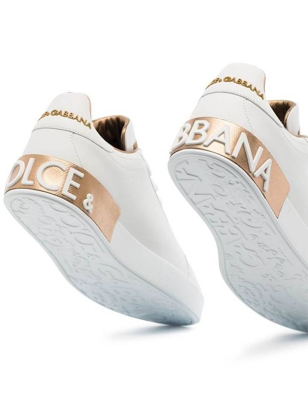 Metallic Logo Low Top Sneakers White - DOLCE&GABBANA - BALAAN 3