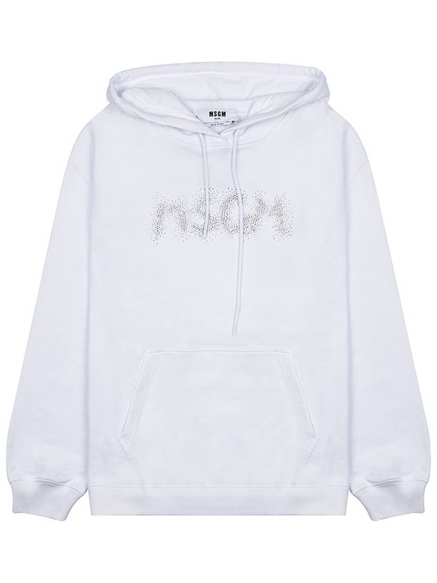 Rhinestone Logo Hoodie White - MSGM - BALAAN 11