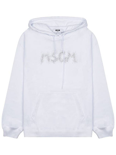 Rhinestone Logo Hoodie White - MSGM - BALAAN 2