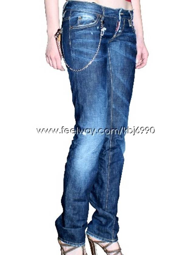 Women's Dring chain dark blue slim jeans 75LA0277 - DSQUARED2 - BALAAN 8