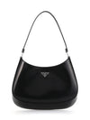 Triangular Logo Cleo Brushed Leather Shoulder Bag Black - PRADA - BALAAN 2