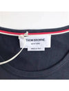 Men's Medium Weight Jersey Tipped Pocket Crewneck Short Short Sleeve T-Shirt Navy - THOM BROWNE - BALAAN 6