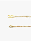 V Logo Signature Metal Necklace Gold - VALENTINO - BALAAN 4