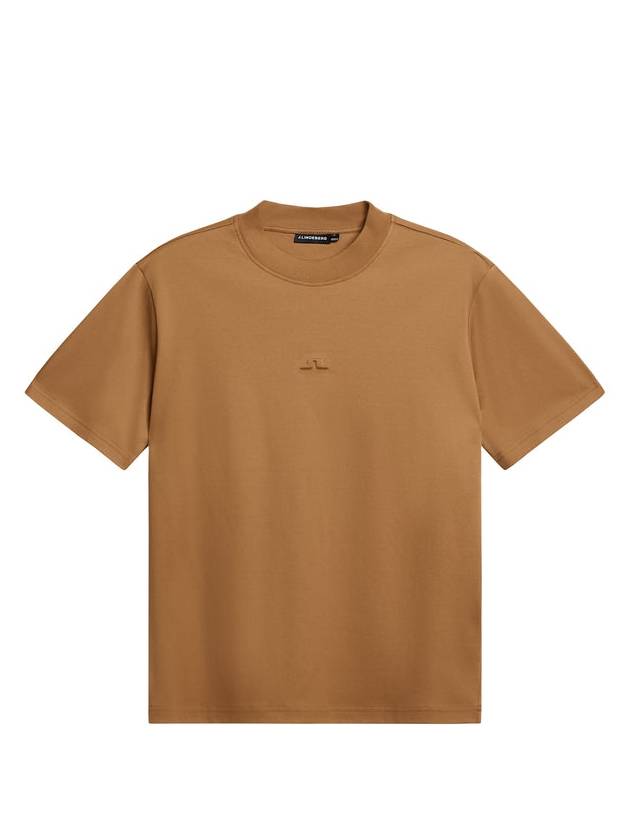 Adan Logo Mock Neck Short Sleeve T-Shirt Chipmunk - J.LINDEBERG - BALAAN 2