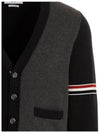 Funmix Cotton ArmBand V-Neck Cardigan Tonal Grey - THOM BROWNE - BALAAN 5