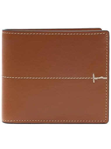 Men's Bi-Fold Stitch Half Wallet Brown - TOD'S - BALAAN 1