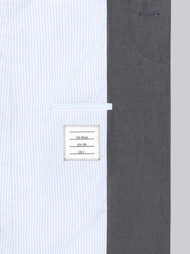 4 Bar Stripe Crispy Linen Jacket Gray - THOM BROWNE - BALAAN.