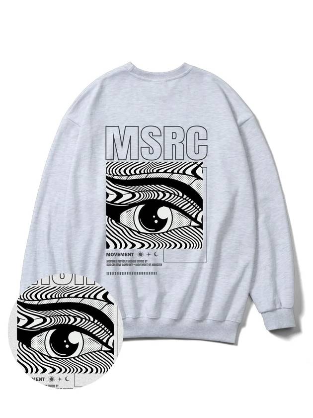 Of The Eye Vivid Grey Overfit Sweatshirt Melange Grey - MONSTER REPUBLIC - BALAAN 3