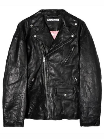 distressed leather jacket - ACNE STUDIOS - BALAAN 1