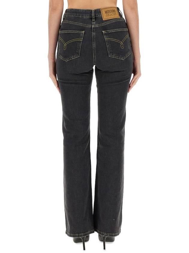 Denim Straight Pants 03263238 1555 BLACK - MOSCHINO - BALAAN 5