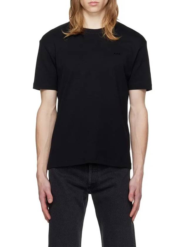 Lewis Cotton Short Sleeve T-Shirt Black - A.P.C. - BALAAN 2