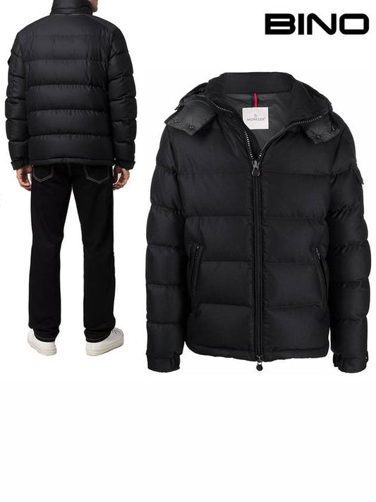 Men's Montgenevre Wool Down Short Padding Black - MONCLER - BALAAN.