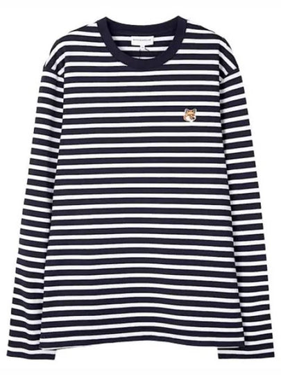 Fox Head Patch Regular Marin Long Sleeve T Shirt Navy Stripes - MAISON KITSUNE - BALAAN 2