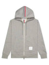 Center Back Stripe Cotton Zip Up Hoodie Light Grey - THOM BROWNE - BALAAN 2