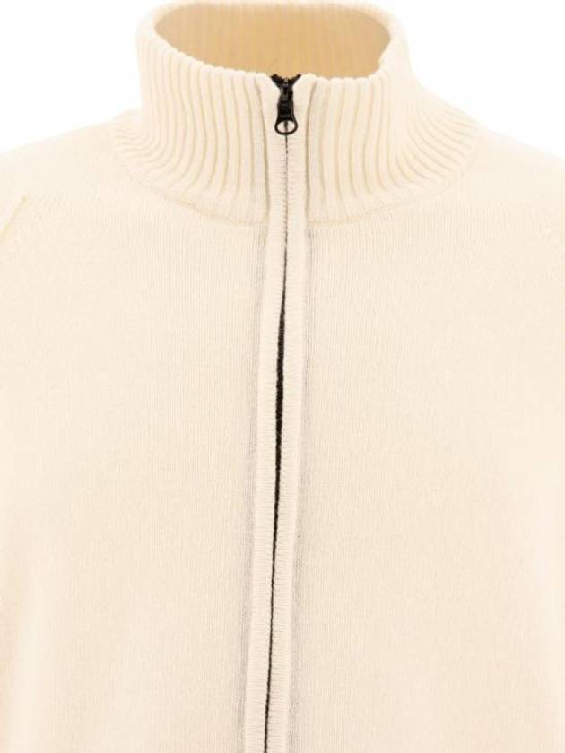 Lambswool GRS Zipped Cardigan White - CP COMPANY - BALAAN 4