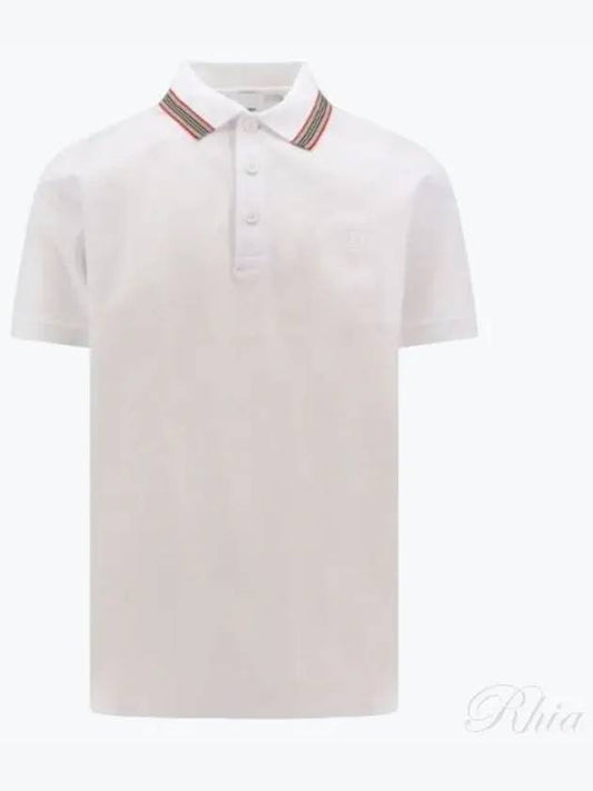 Cotton Polo Shirt White - BURBERRY - BALAAN 2