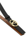 V Bold Edition Leather Belt Brown Black - VALENTINO - BALAAN 5