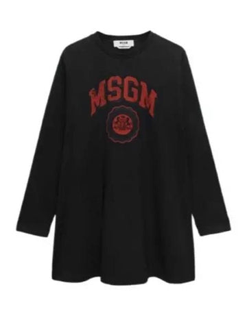 logo print long sleeve t shirt 3741MDA78 247798 99 - MSGM - BALAAN 1