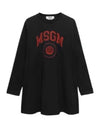 Logo Print Long Sleeve T-Shirt Black - MSGM - BALAAN 1