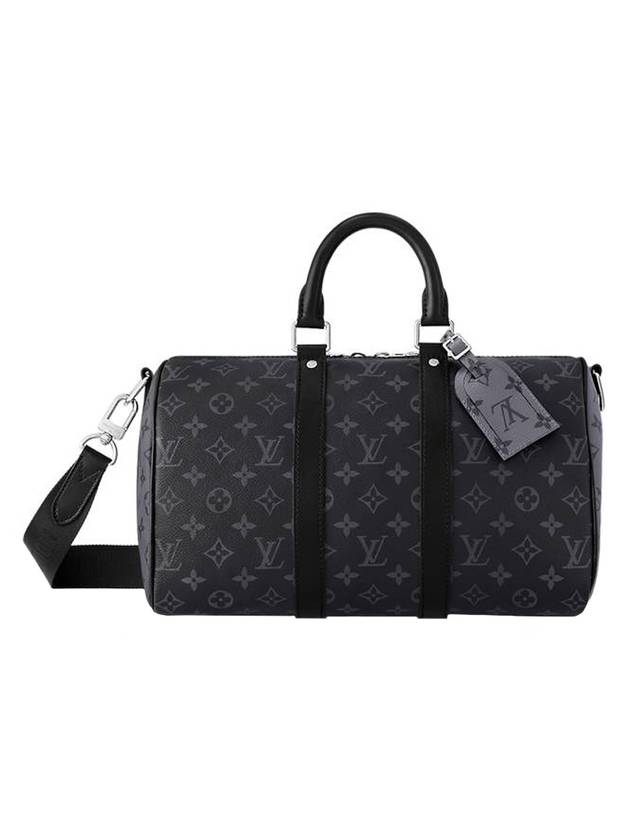 Keepall Bandouliere 35 Monogram Eclipse Duffel Bag Black - LOUIS VUITTON - BALAAN 1