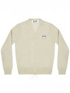 Play White Waffen V-neck Cardigan Ivory - COMME DES GARCONS - BALAAN 2