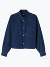 Samantha Cropped Overshirt Dark Blue - A.P.C. - BALAAN 2