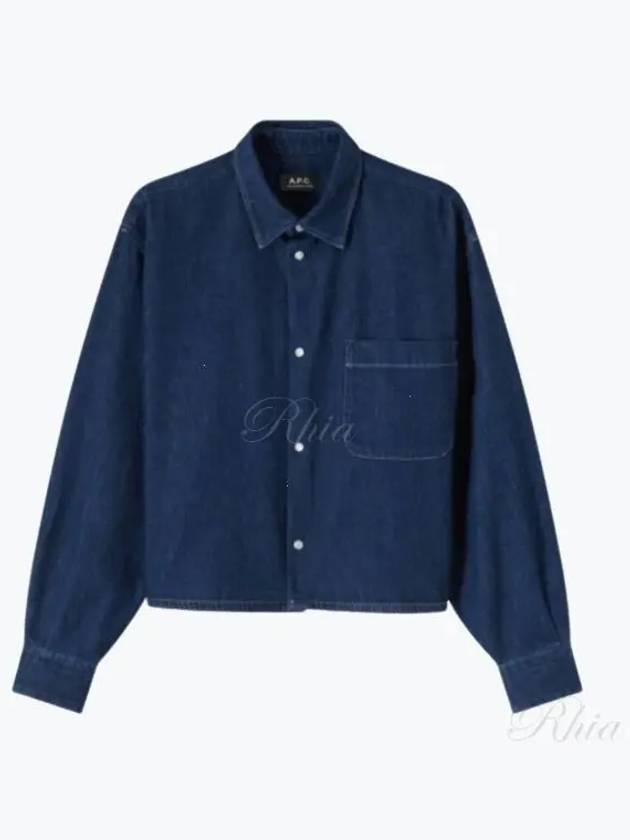 Samantha Cropped Overshirt Dark Blue - A.P.C. - BALAAN 2