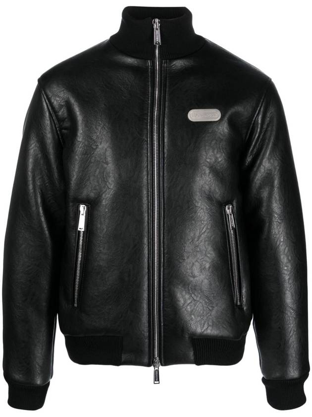 Fake Shearling Bomber Jacket S74AM1440S78168 900 BLACK B0170370435 - DSQUARED2 - BALAAN 1