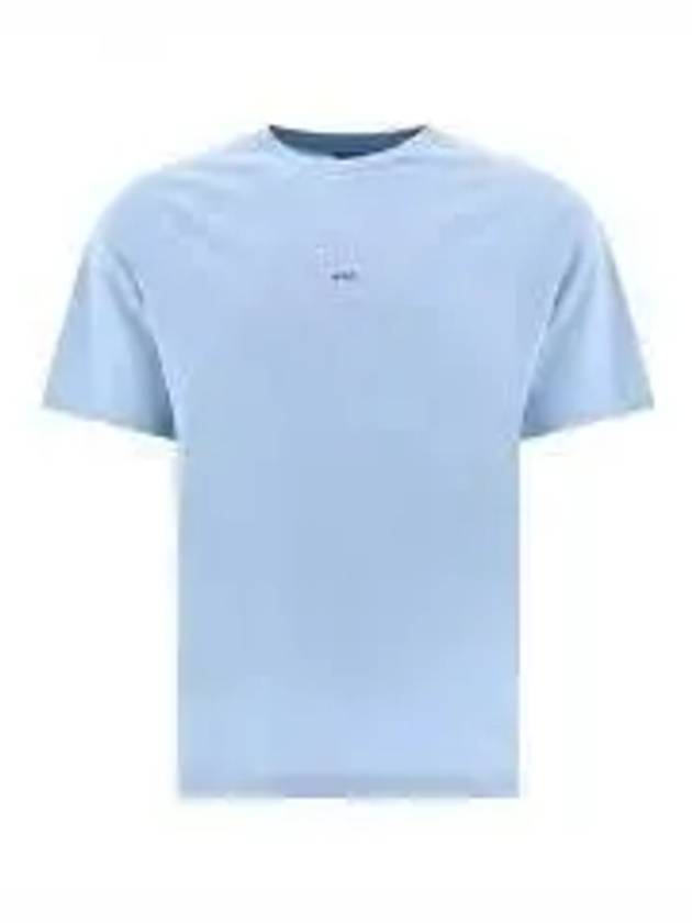 Men's Kyle Logo Print Cotton Jersey Short Sleeve T-Shirt  Light Blue - A.P.C. - BALAAN 2