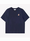 Speedy Fox Patch Comfort Short Sleeve T Shirt Navy - MAISON KITSUNE - BALAAN 2