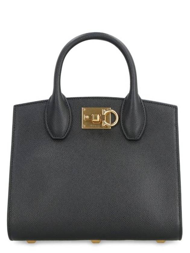 Gancini Studio Box Tote Bag Black Bonbon - SALVATORE FERRAGAMO - BALAAN 2