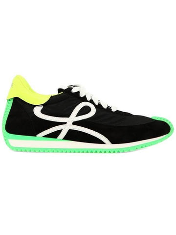 Flow Nylon Low Top Sneakers Black Green - LOEWE - BALAAN 1