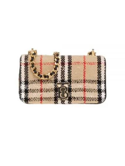 TB Logo Check Bouclé Mini Lola Cross Bag Beige - BURBERRY - BALAAN 2