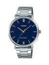 Stainless Steel Band Analog Watch Blue Silver - CASIO - BALAAN 2